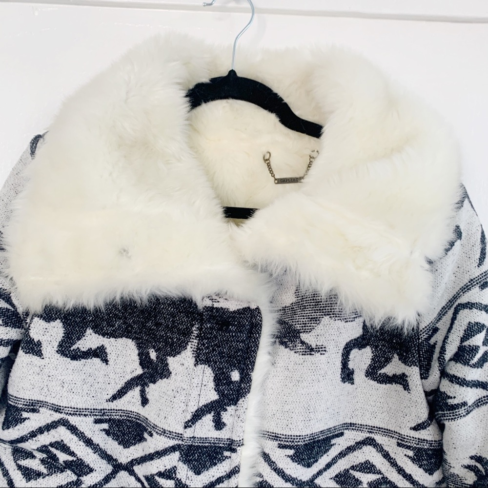 Capulet Crazy Horse Jacquard Fur lined Jacket S - Picture 2 of 8